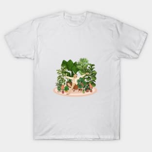 Never too many plants, plant lady illustration 4 T-Shirt